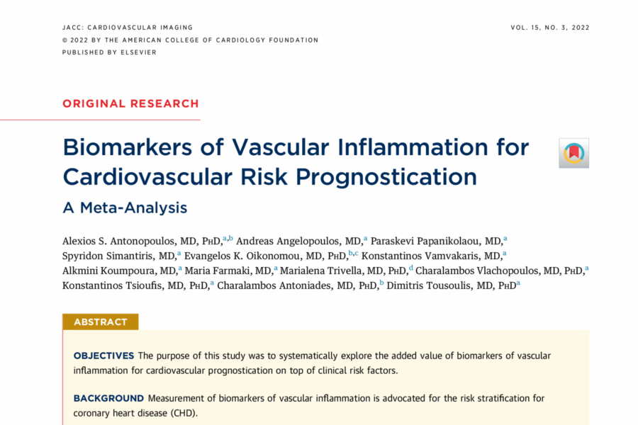 Biomarkers of Vascular Inflammation for Cardiovascular Risk Prognostication: A Meta-Analysis