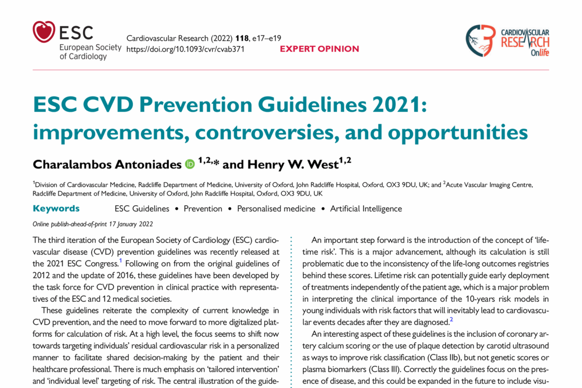 ESC CVD Prevention Guidelines 2021: Improvements, Controversies, and Opportunities