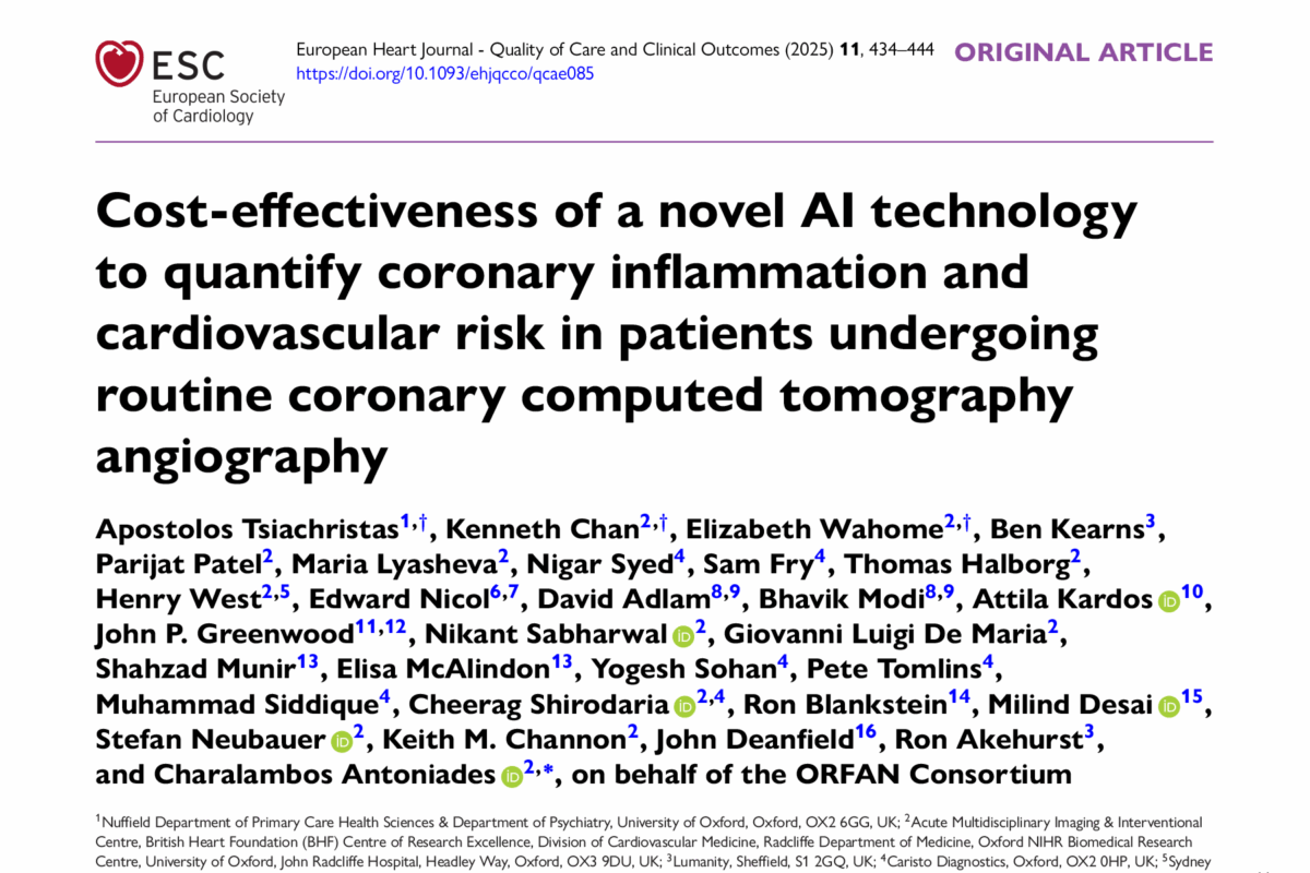 Cost-effectiveness of a novel AI technology to quantify coronary inflammation and cardiovascular risk in patients undergoing routine coronary computed tomography angiography